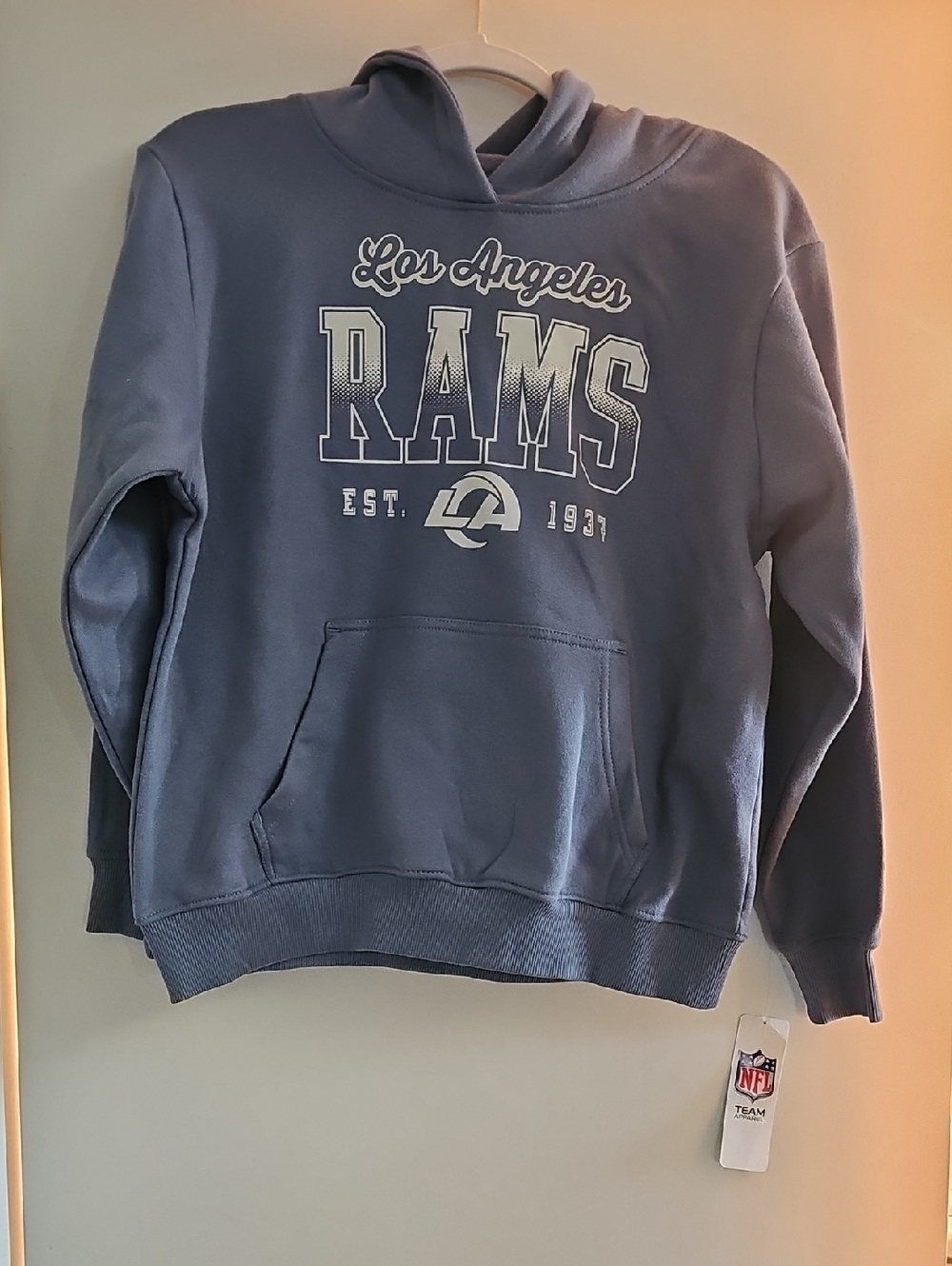 NFL Youth sz L LA Rams Blue Crewneck Hoodie with Logo